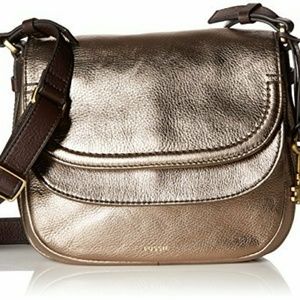 Fossil Soft Leather Double Flap Handbag Purse